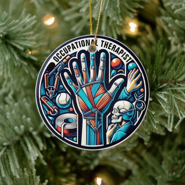 Occupational Therapist Custom Text Ceramic Tree Decoration (Tree)