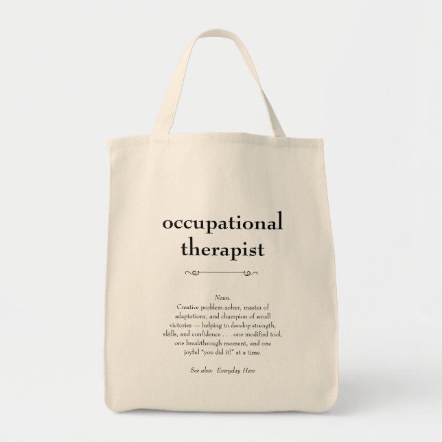 Occupational Therapist Definition Thank You Gift Tote Bag (Front)