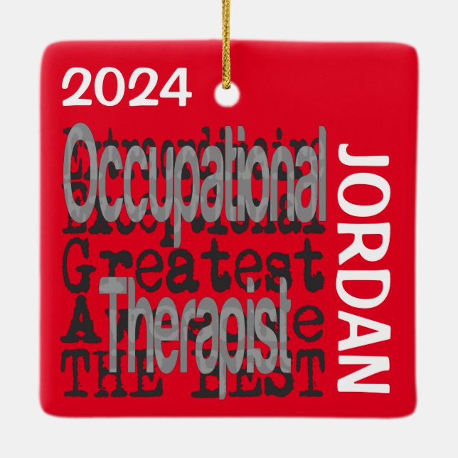 Occupational Therapist Extraordinaire CUSTOM Ceramic Ornament (Back)