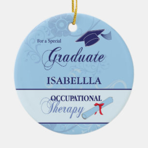 Occupational Therapist Graduation Swirl Round Gift Ceramic Tree Decoration