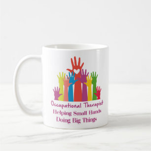 Occupational Therapist Helping Small Hands Doing Coffee Mug