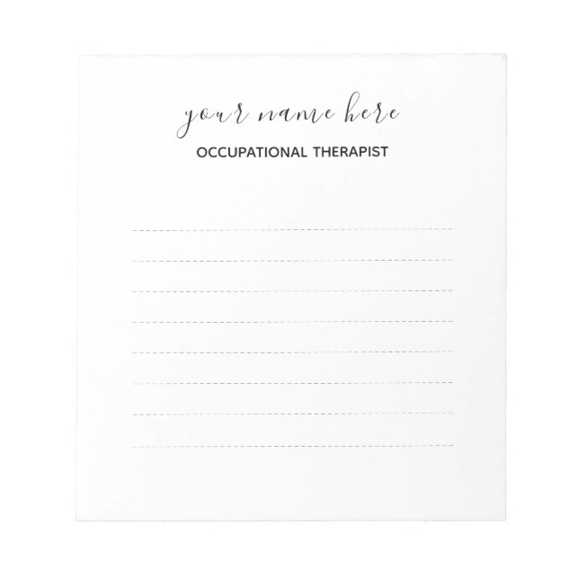 Occupational Therapist Notepad - Small (Front)