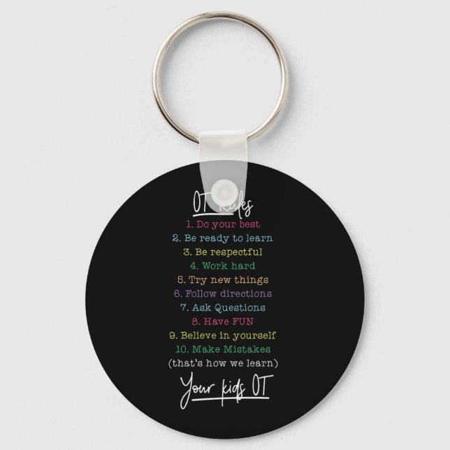 Occupational Therapist Ot Rules Key Ring (Front)
