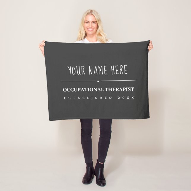 Occupational Therapist OT Simple Custom  Fleece Blanket (In Situ)