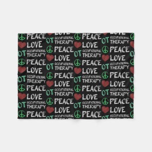Occupational Therapist OTA Peace Love Fleece Blanket