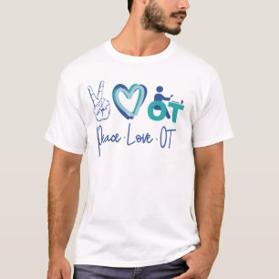 Occupational Therapist Peace Love Ot Wheelchair T-Shirt