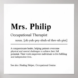 Occupational Therapist Personalized Gift Poster