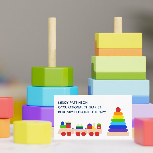 Occupational Therapist Play Therapy Rainbow Toys Business Card (Creator Uploaded)