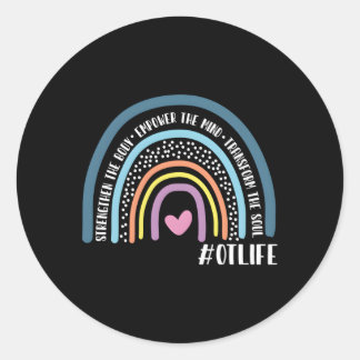 Occupational Therapist Rainbow Strengthen The Body Classic Round Sticker