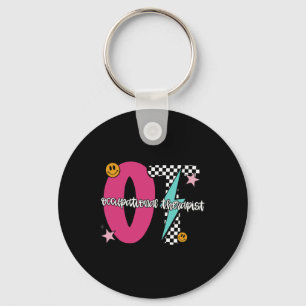 Occupational Therapist Retro Chequered Ot Graduati Key Ring