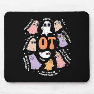 Occupational Therapist Scope Ot Halloween Retro Fl Mouse Mat