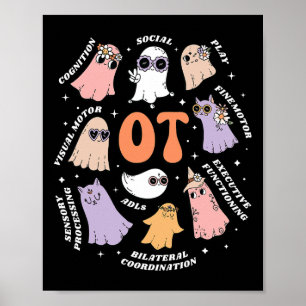 Occupational Therapist Scope Ot Halloween Retro Fl Poster