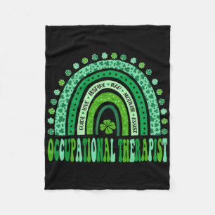 Occupational Therapist St Patricks Day Rainbow Ot Fleece Blanket