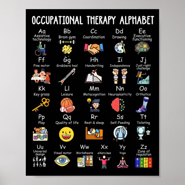 Occupational Therapy Alphabet Ota Funny Teacher Lo Poster (Front)