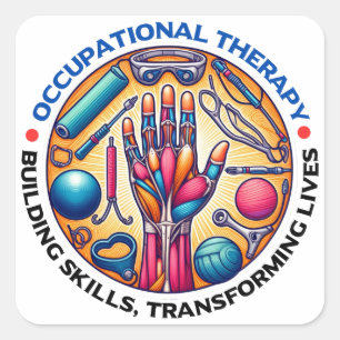 Occupational Therapy Building Skills Square Sticker