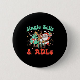 Occupational Therapy Christmas Reindeer Santa Adls 6 Cm Round Badge