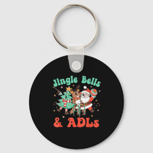 Occupational Therapy Christmas Reindeer Santa Adls Key Ring