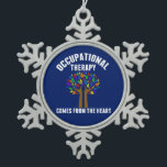 Occupational Therapy Comes From the Heart Snowflake Pewter Christmas Ornament<br><div class="desc">Occupational Therapy Comes from the Heart. An inspirational OT quote gift for your occupational therapist featuring a cute rainbow tree with helping hands as the trunk of hope.</div>