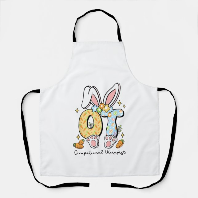Occupational Therapy Easter Bunny OT OTA Spring Ot Apron (Front)