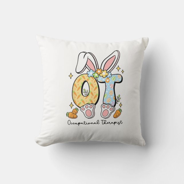 Occupational Therapy Easter Bunny OT OTA Spring Ot Cushion (Front)