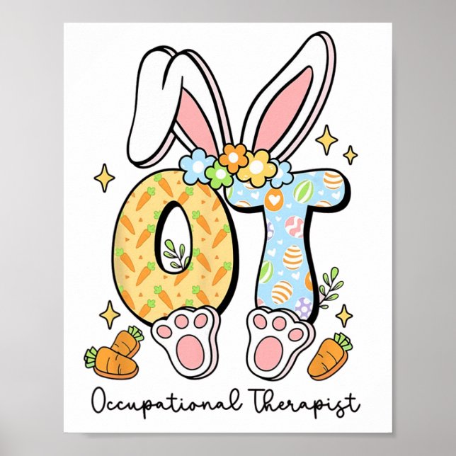 Occupational Therapy Easter Bunny Ot Ota Spring Ot Poster (Front)