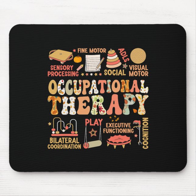 Occupational Therapy Fall Autumn Ot Retro Thanksgi Mouse Mat (Front)