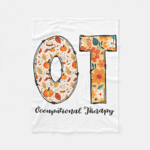 Occupational Therapy Fall Ot Ota Autumn Thanksgivi Fleece Blanket
