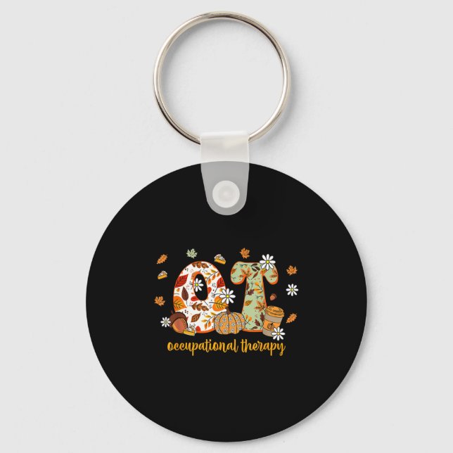 Occupational Therapy Fall Ot Ota Autumn Thanksgivi Key Ring (Front)