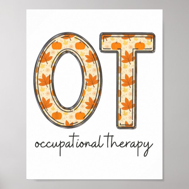 Occupational Therapy Fall Thanksgiving Occupationa Poster (Front)