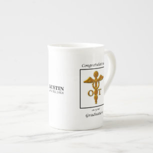 Occupational Therapy Graduation Antique Gold Look Bone China Mug