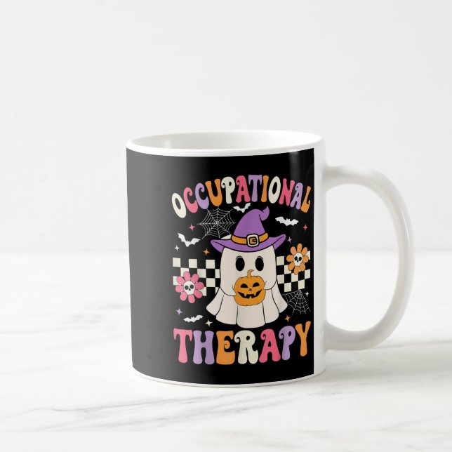 Occupational Therapy Halloween Ot Retro Ghost Ot H Coffee Mug (Right)