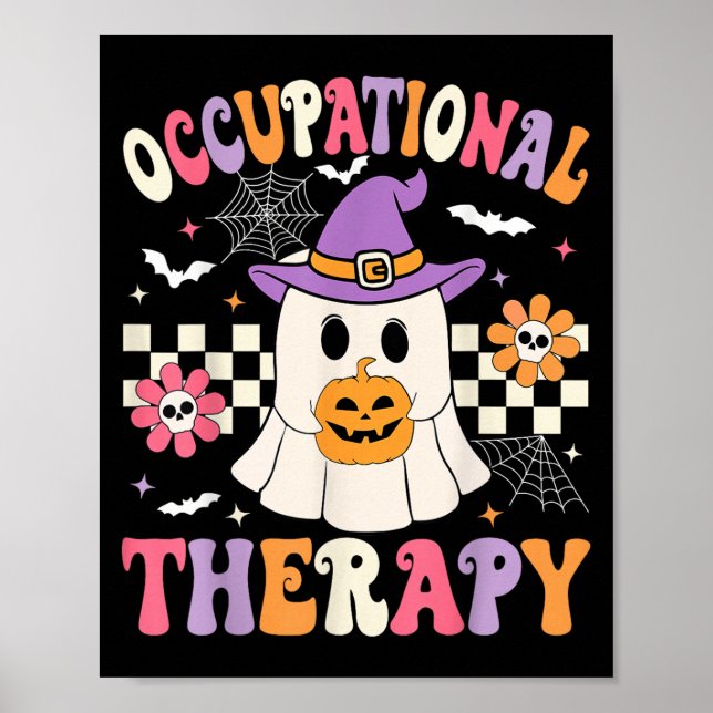 Occupational Therapy Halloween Ot Retro Ghost Ot H Poster (Front)