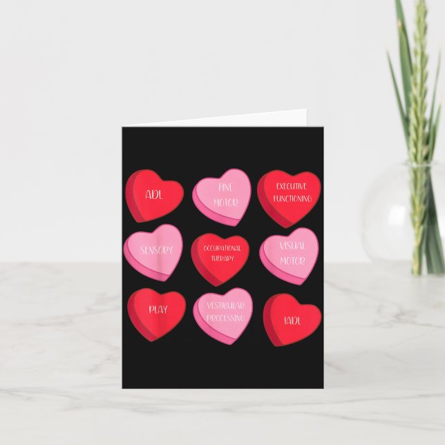 Occupational Therapy Heart Candy Valentine Day Ot  Card (Front)