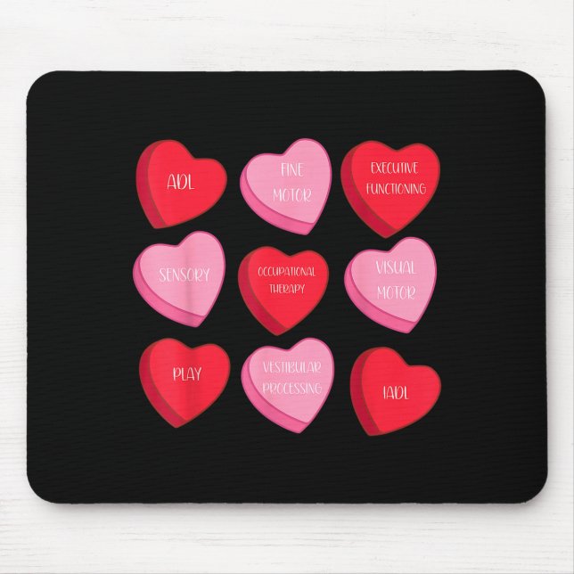 Occupational Therapy Heart Candy Valentine Day Ot  Mouse Mat (Front)