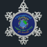 Occupational Therapy Makes the World Go Round Snowflake Pewter Christmas Ornament<br><div class="desc">A beautiful occupational therapist gift featuring people holding hands standing on the earth. A cute OT present for Christmas to show them appreciation for all they do with sensory therapy to help your child.</div>