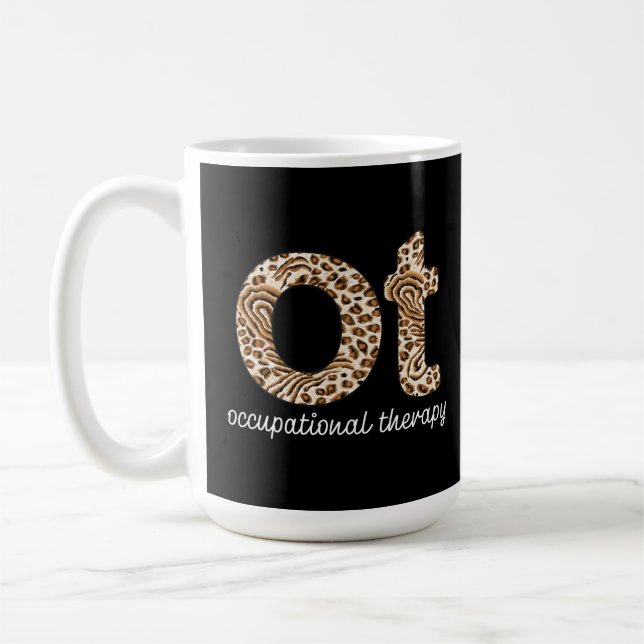 Occupational Therapy OT Cheetah Print Coffee Mug (Left)