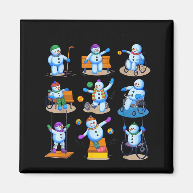 Occupational Therapy Ot Christmas Funny Snowman Xm Magnet (Front)