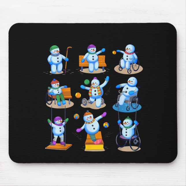 Occupational Therapy Ot Christmas Funny Snowman Xm Mouse Mat (Front)