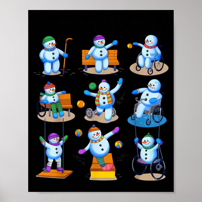 Occupational Therapy Ot Christmas Funny Snowman Xm Poster (Front)