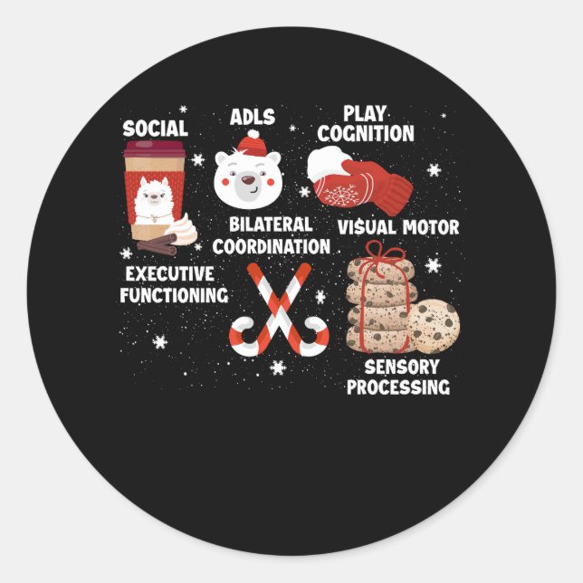 Occupational Therapy OT Christmas Santa Xmas Holid Classic Round Sticker (Front)
