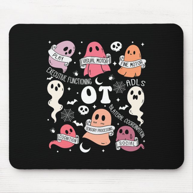 Occupational Therapy Ot Ota Halloween Spooky Cute  Mouse Mat (Front)