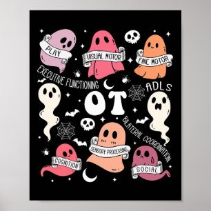 Occupational Therapy OT OTA Halloween Spooky Cute  Poster