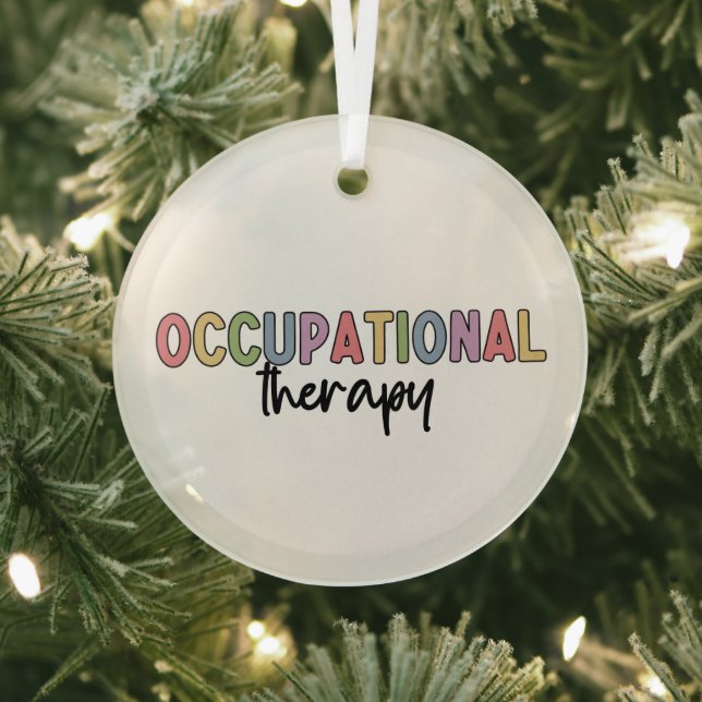 Occupational Therapy OT Student Grad Gifts Glass Tree Decoration (Insitu)