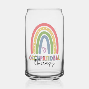 Occupational Therapy OT Therapist Colourful Rainbo Can Glass