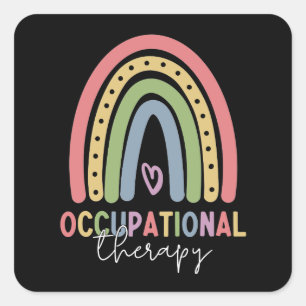 Occupational Therapy OT Therapist Rainbow Square Sticker