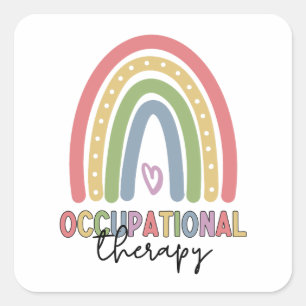 Occupational Therapy OT Therapist Rainbow Square Sticker