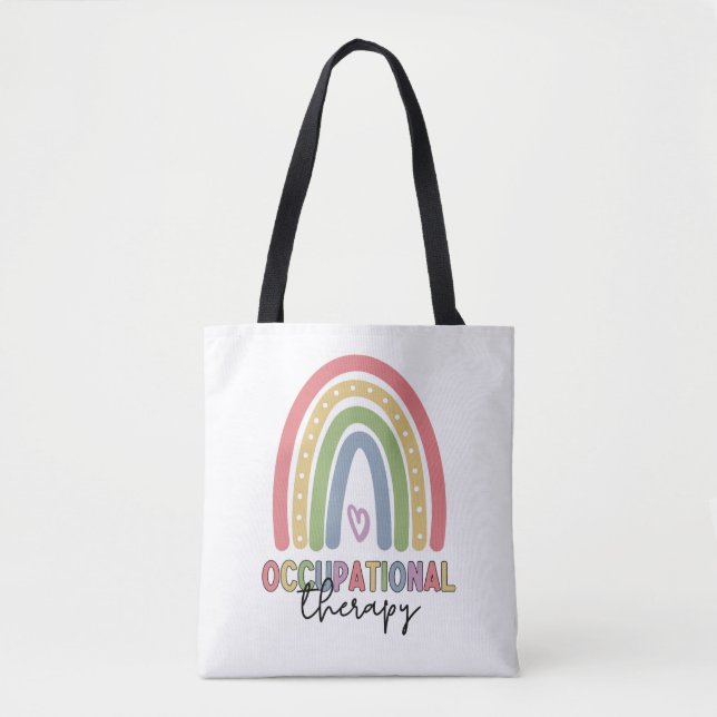 Occupational Therapy OT Therapist Rainbow Tote Bag (Front)