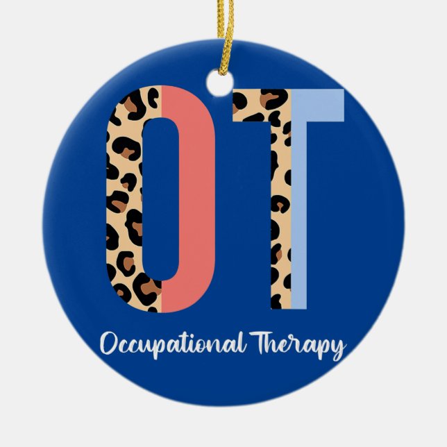 Occupational Therapy Pediatric Therapist OT Month Ceramic Tree Decoration (Front)