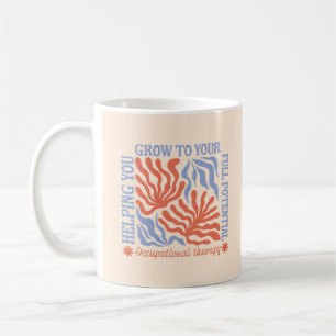 Occupational Therapy Retro Floral   Therapist Coffee Mug