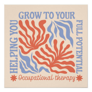 Occupational Therapy Retro Floral Therapist Poster